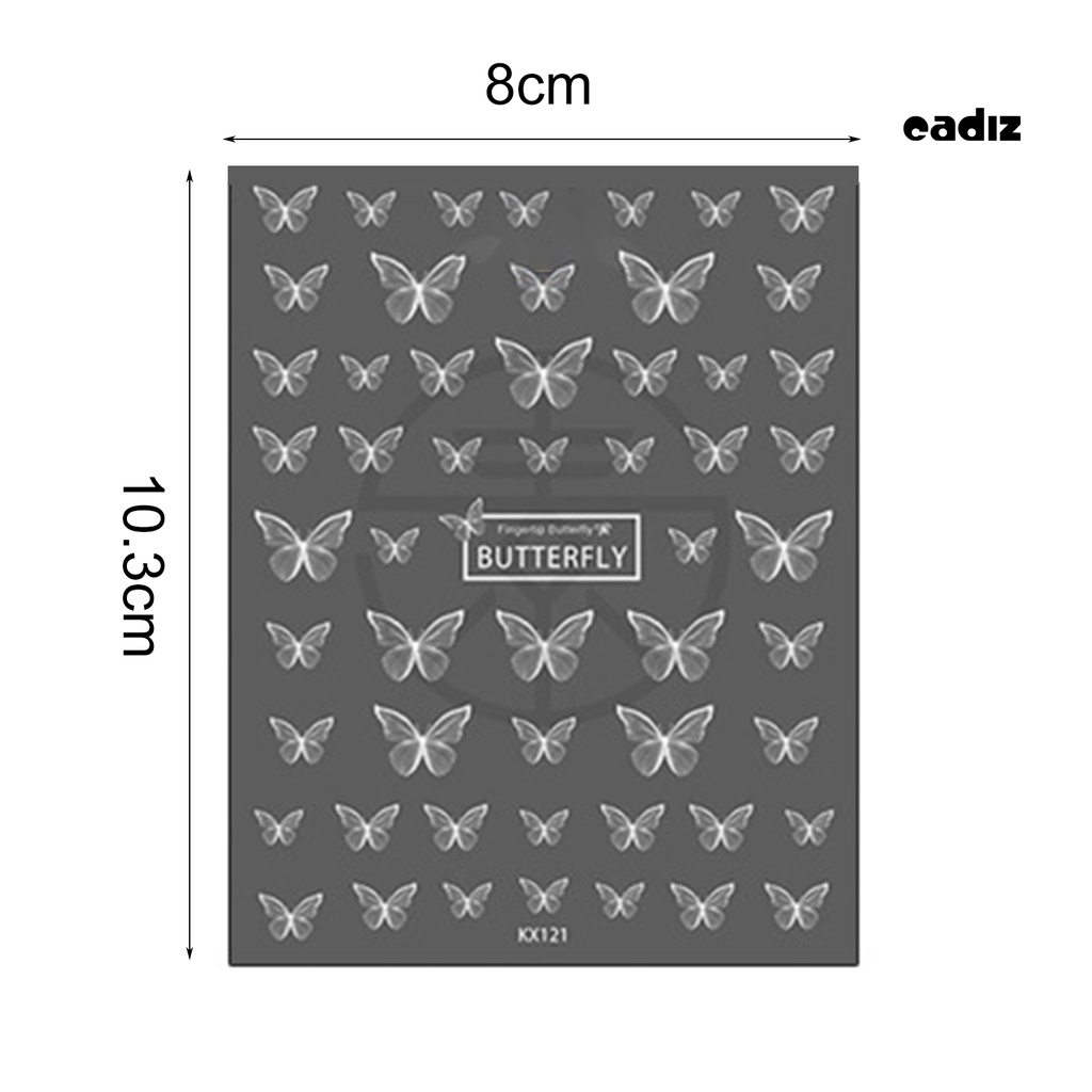 Miếng Dán Trang Trí Móng Tay Hình Bướm Trắng Dễ Sử Dụng Cho Nữ