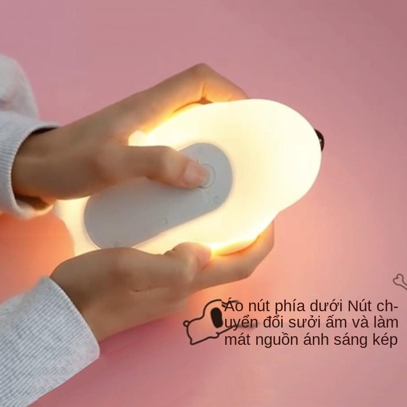 Con chó con silicone đèn ngủ đèn ngủ mới 2021 cảm ứng vỗ nhẹ cho trẻ em ngủ phòng ngủ đèn đầu giường sạc cậu bé