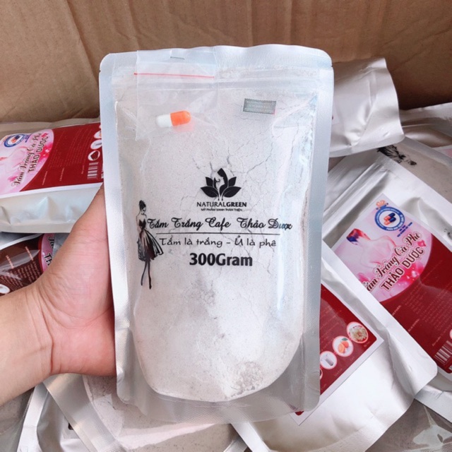 COMBO 1 GÓI TO Ủ TRẮNG CAFE (dùng cả face và body) . 300gr mới .