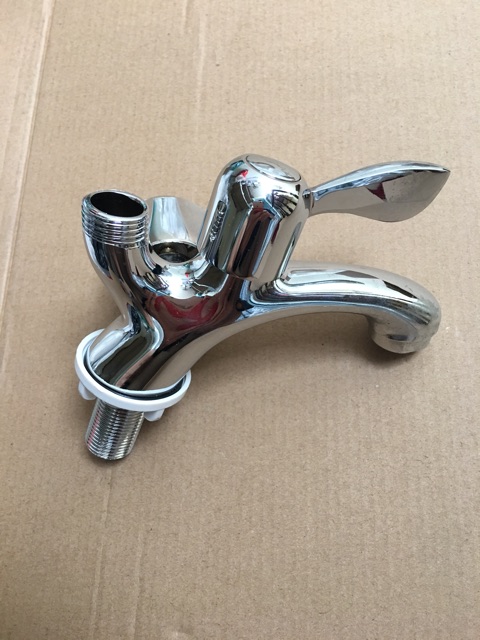 Vòi cắm chậu rửa mặt liền sen đơn chất liệu đồng