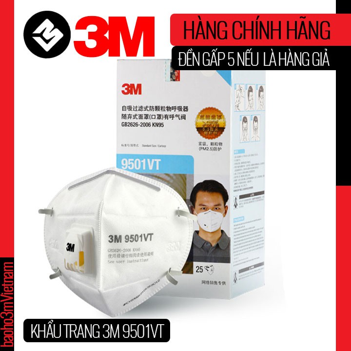 Khẩu trang 3M 9501VT lọc bụi siêu mịn trên 95% | BigBuy360 - bigbuy360.vn