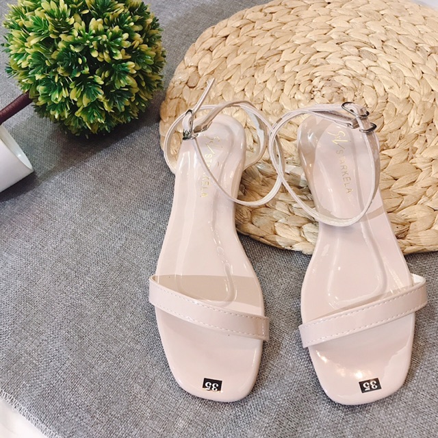 [Kho Vnxk] giày Sandal nữ quai mảnh đế bệt da bóng dễ đi phù hợp với mọi lứa tuổi