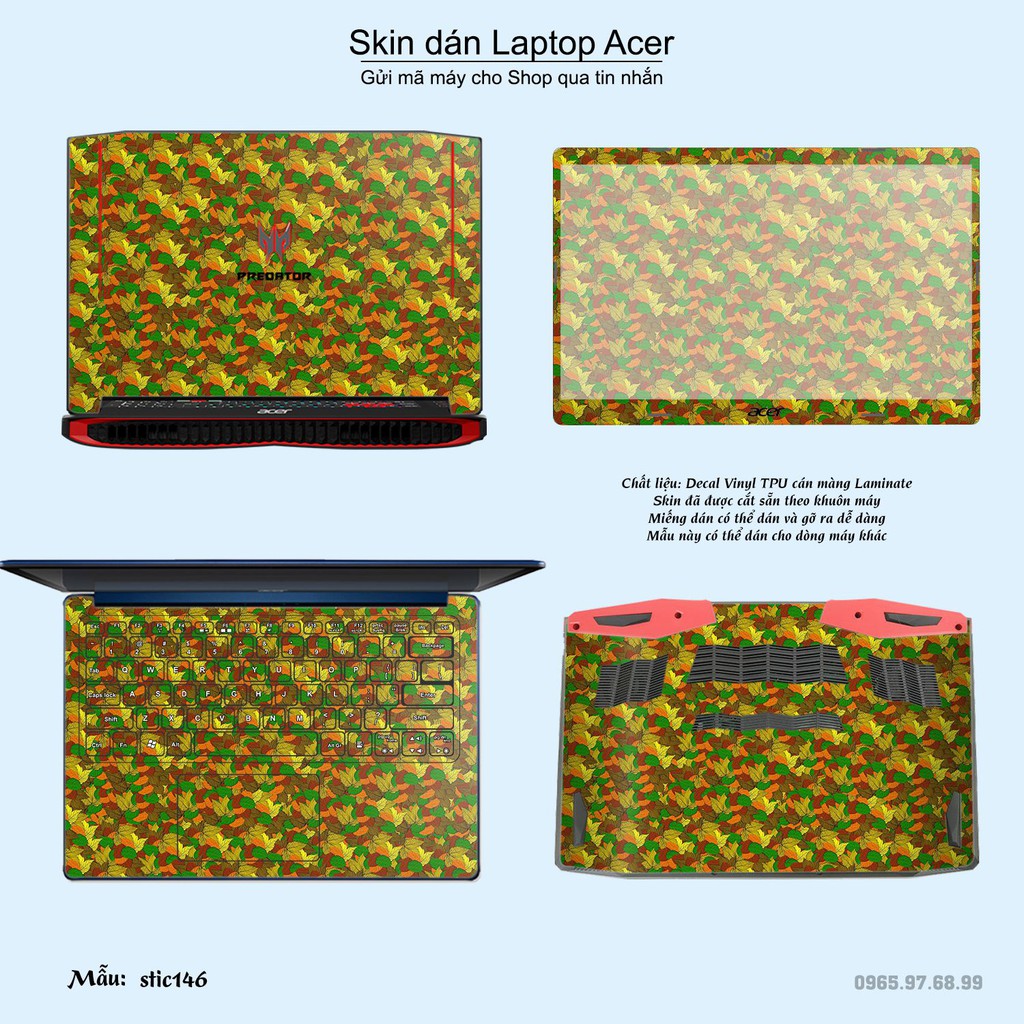 Skin dán Laptop Acer in hình Hoa văn sticker _nhiều mẫu 24 (inbox mã máy cho Shop)