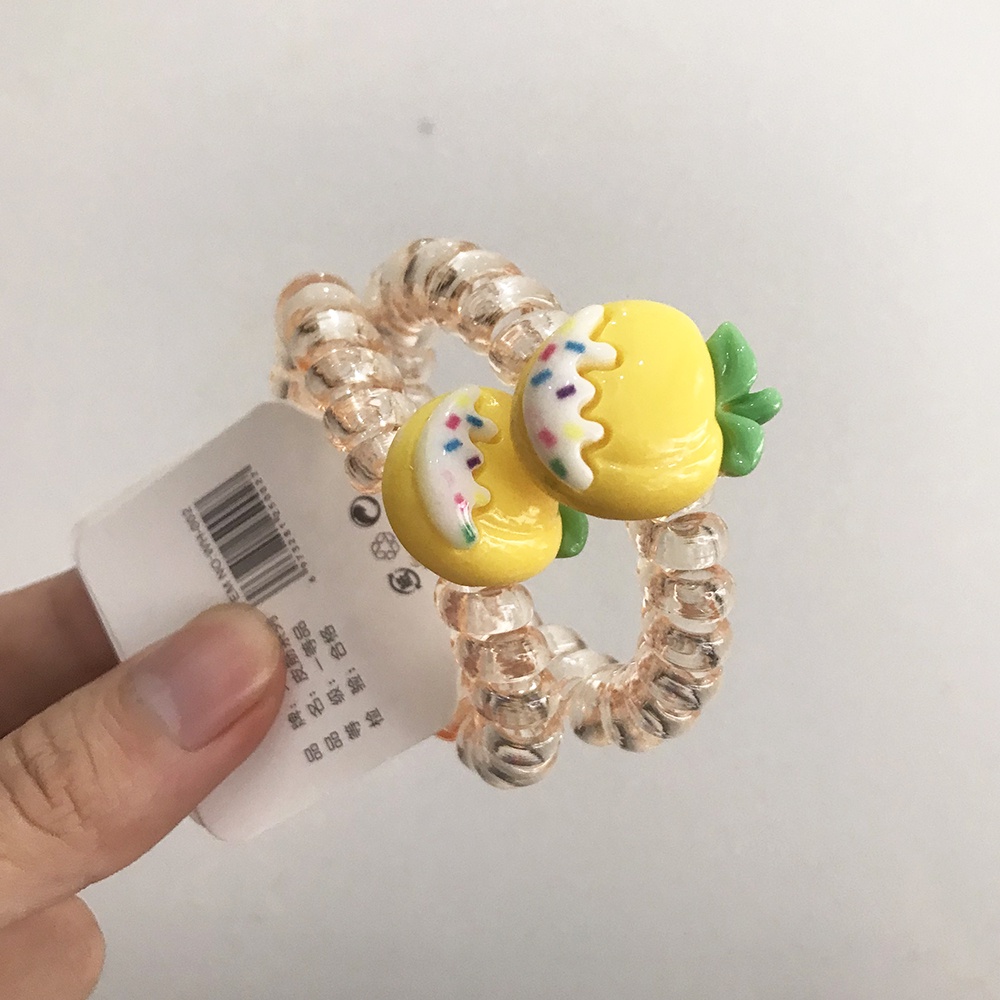 Set 2 Dây cột tóc lò xo màu trong icon trái cây xinh xắn DTOnline (chọn màu)