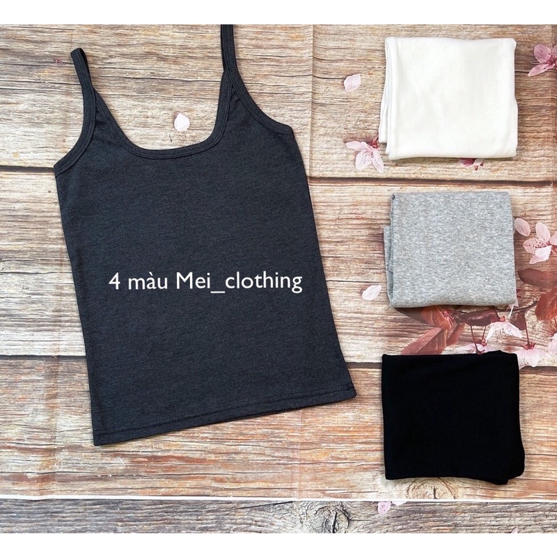 [Ảnh thật/video] Áo 2 dây chất thun gân dày dặn/ áo 2 dây cổ vát nhiều màu