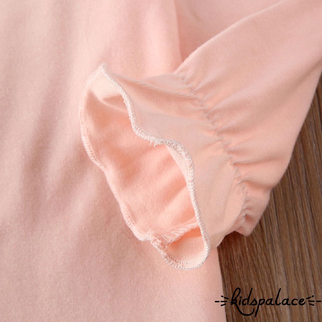 ➤♕❀❤Toddler Baby Kids Girls Long Sleeve T-Shirt O Neck Ruffle Warm Blouse Tee Tops