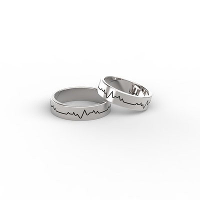 Tháng hai 925 cặp đôi nhẫn bạc một cặp sinh viên đơn giản nam giới và phụ nữ nhẫn điện tim chữ