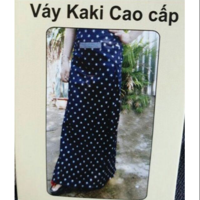 Váy chống nắng xẻ tà kaki cao cấp