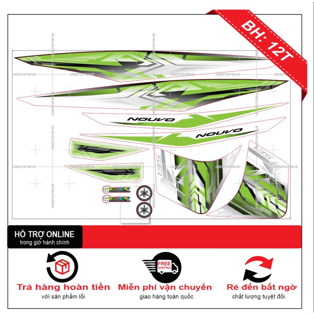 TEM XE NOUVO 4 V26 DÁN XE TRẮNG -- SHIN DECAL 2