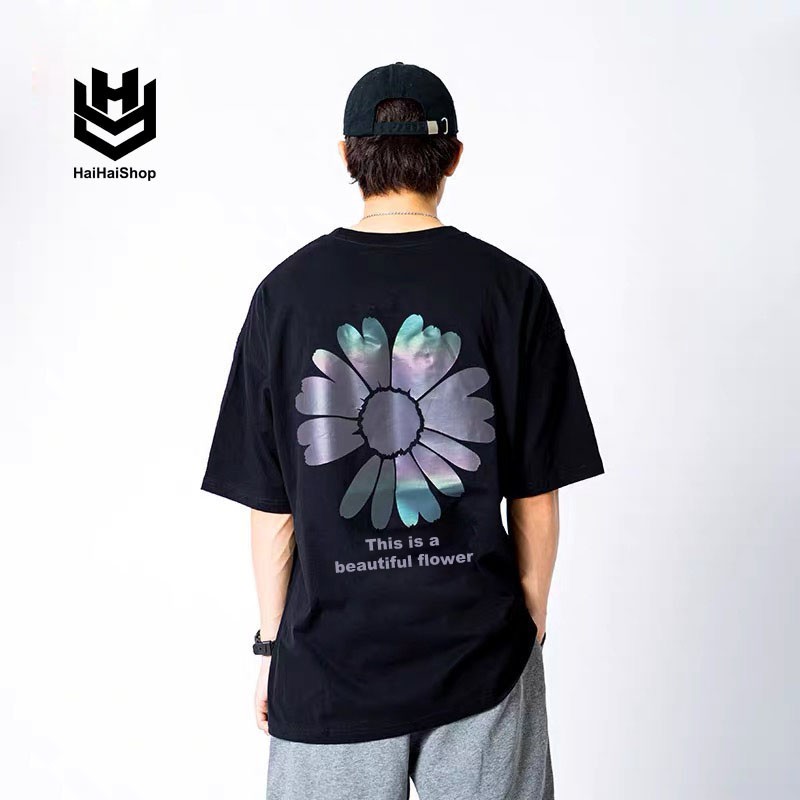Áo Thun Phản Quang Hoa Cúc Life Cotton 75% Form Rộng Unisex Nam Nữ Rẻ Đẹp HaiHaiShop, Ken T-Shirt.