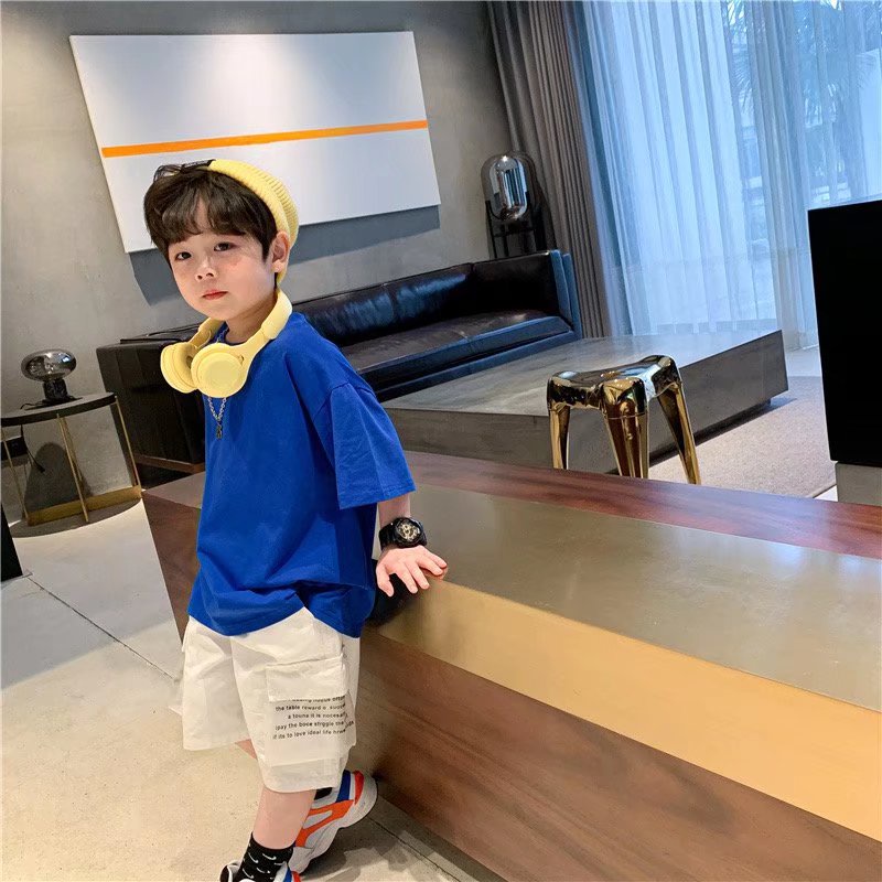 Áo thun BXPB 100% cotton nguyên chất tay ngắn dáng rộng thời trang mùa hè cho bé trai và gái 4-15 tuổi