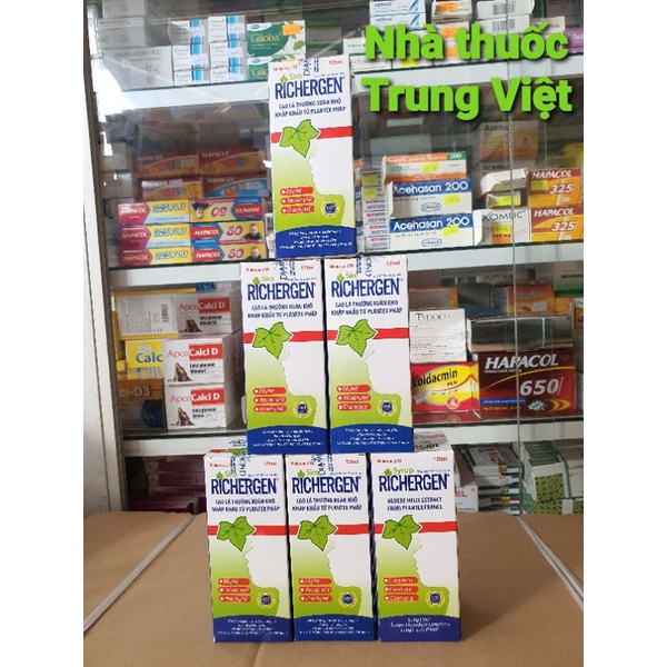 Siro cao lá thường xuân Richergen chai 125ml nguyên liệu nhập khẩu từ Pháp.