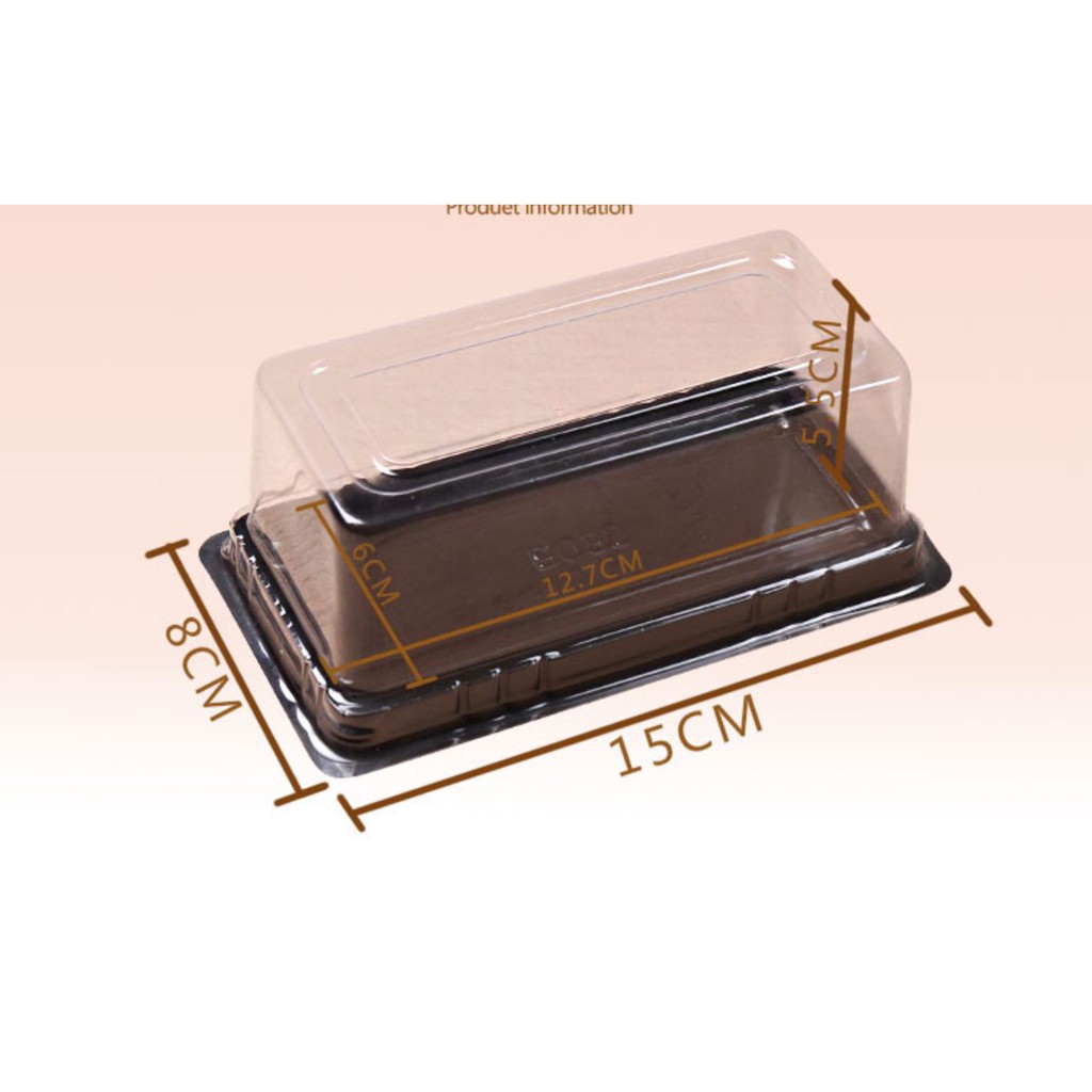 100 cái hộp B032 chữ nhật đáy đen dùng để đựng bánh