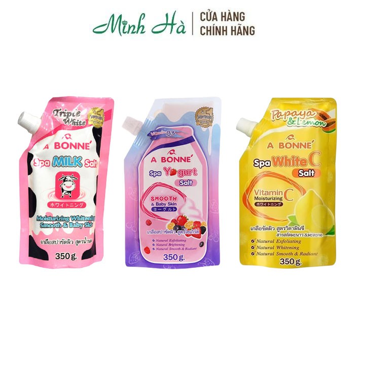 Muối tắm sữa bò tẩy tế bào chết A Bonne Spa Milk Salt 350g Thái Lan - mỹ phẩm MINH HÀ cosmetics