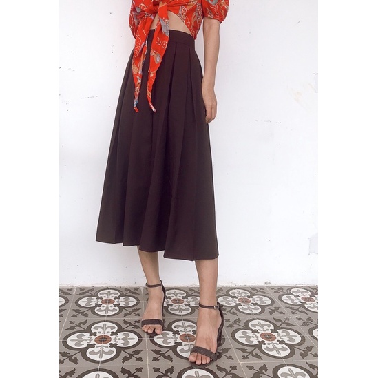 Chân váy xếp ly midi Uimeecloset chất liệu Mango mềm mại CV02 | BigBuy360 - bigbuy360.vn