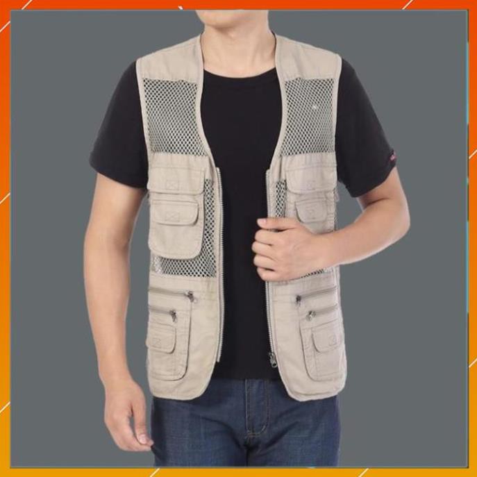 [FreeShip – hàng Auth]  Áo gile Nam - Áo ghi lê Lưới Lính Mỹ Vest gile Nam Nhiều Túi