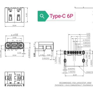 Cổng USB TYPE-C 6P 16P 24P chân dán
