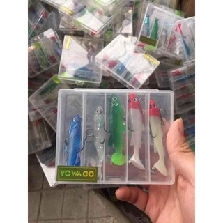 Hộp gồm 5 con mồi mềm câu lure