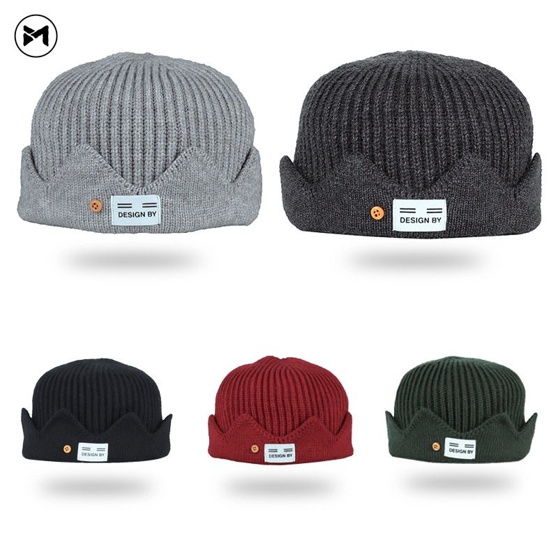 Hàng Mới Về Mũ Len Dệt Kim Hình Vương Miện Phong Cách Đại Học Thời Trang Unisex 2022