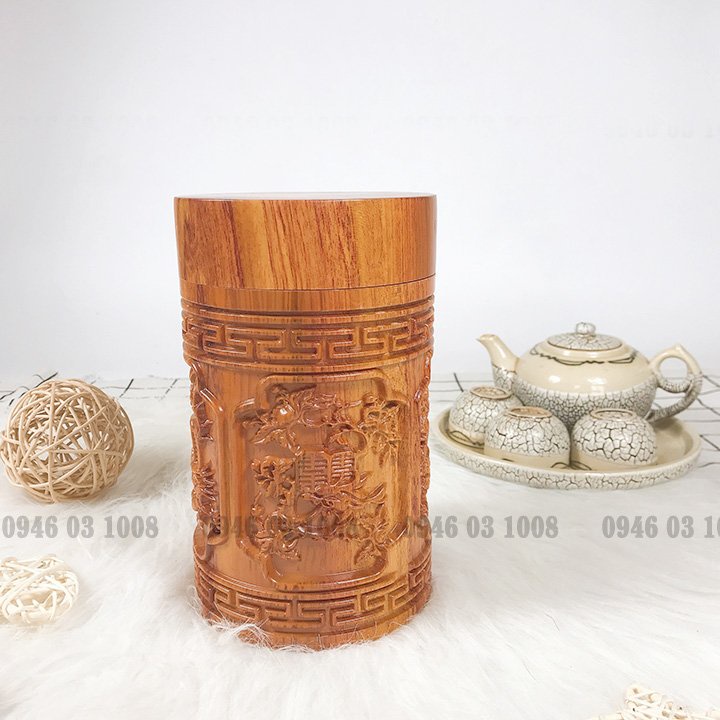 Hộp đựng trà FREESHIPHũ đựng chè khô gỗ Hương cao cấp, trạm khắc họa tiết tinh xảo, nhiều mẫu