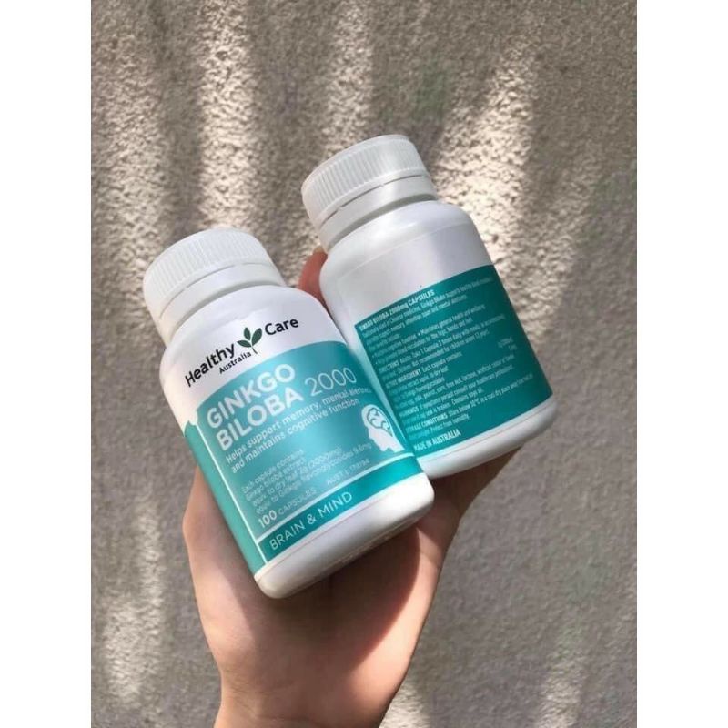 Viên uống bổ não Úc Healthy Care Ginko Biloba 2000 100 Viên
