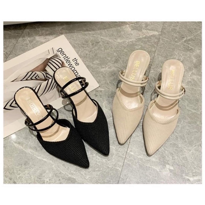 Dép cao gót pha len - KÈM ẢNH THẬT