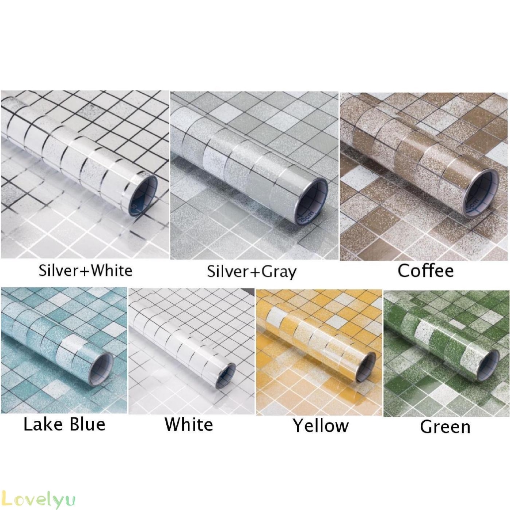 Giấy dán tường nhà tắm/ nhà bếp chống thấm nước chịu nhiệt độ cao kích thước 45*200cm