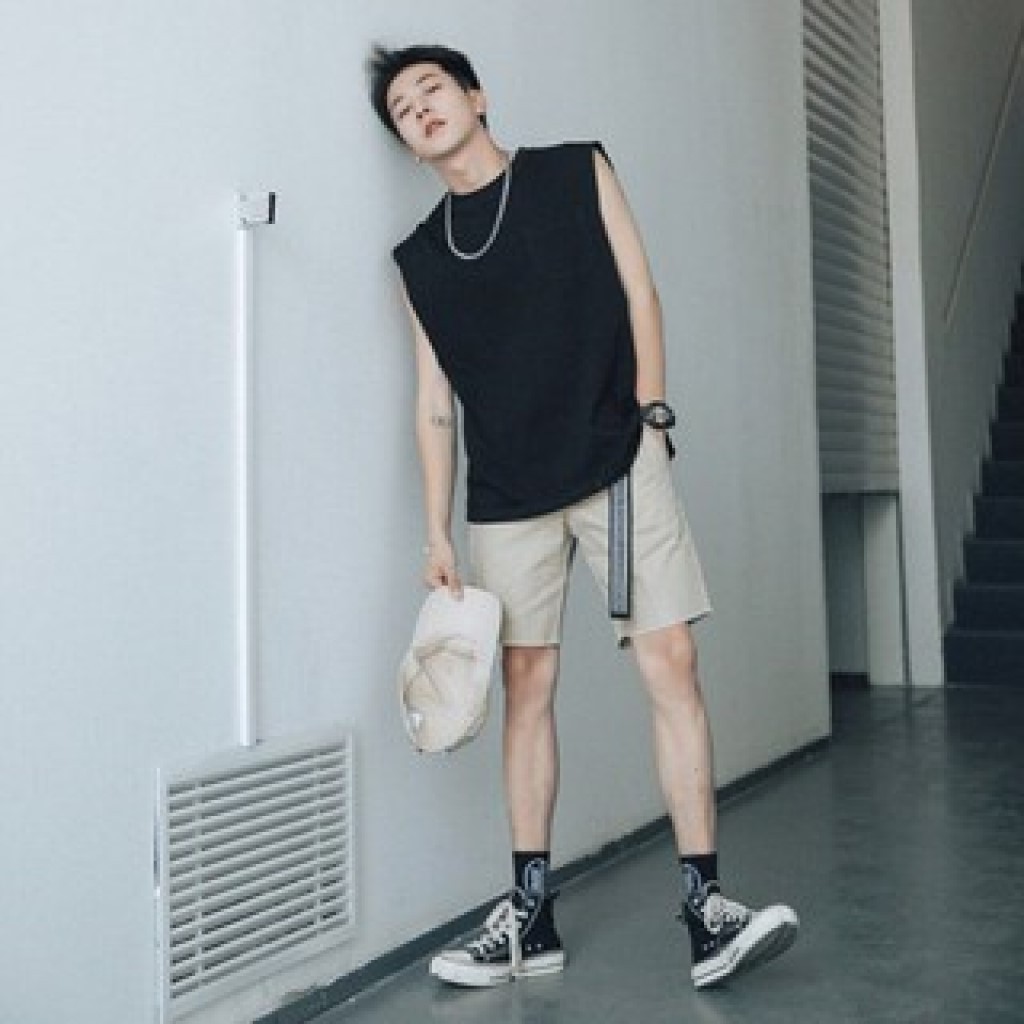 Áo thun sát nách unsiex form rộng phối túi - phong cách hàn quốc