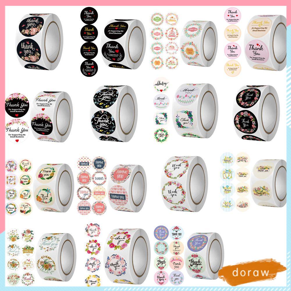 Cuộn nhãn dán in chữ thank you dùng trang trí sổ tay diy