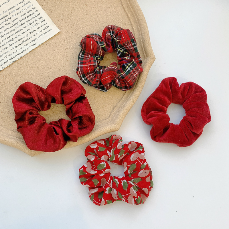 Dây buộc tóc màu trơn thiết kế đáng yêu ngọt ngào cho nữ