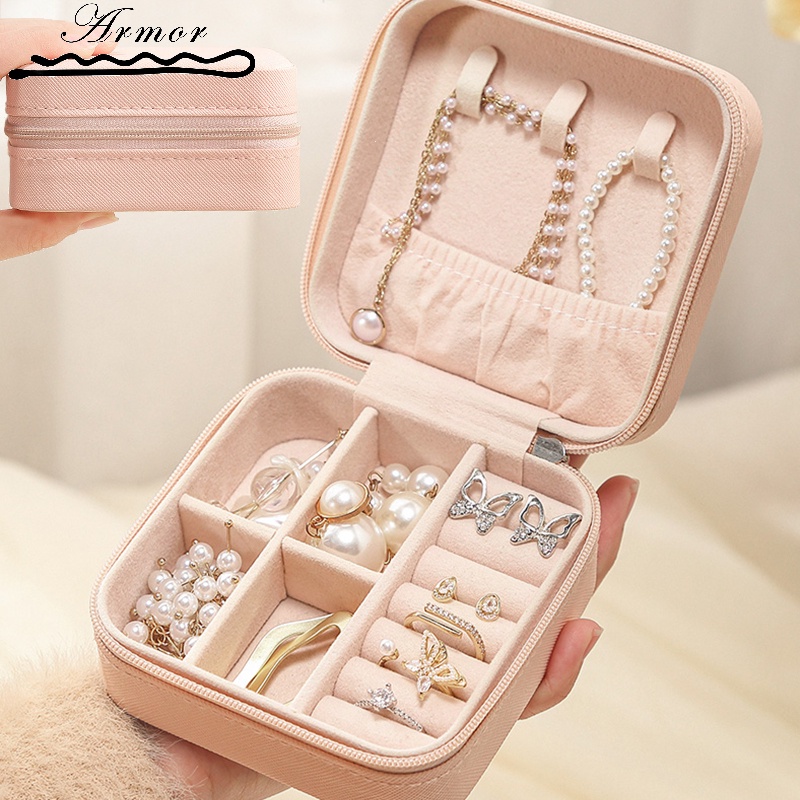 Hộp Đựng Trang Sức Bằng Da Thời Trang Tiện Dụng Cho Đi Du Lịch