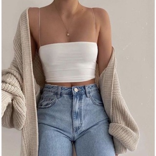Áo croptop 2 dây sợi bún Áo kiểu Basic chất thun gân năng động GEM Sang Chảnh