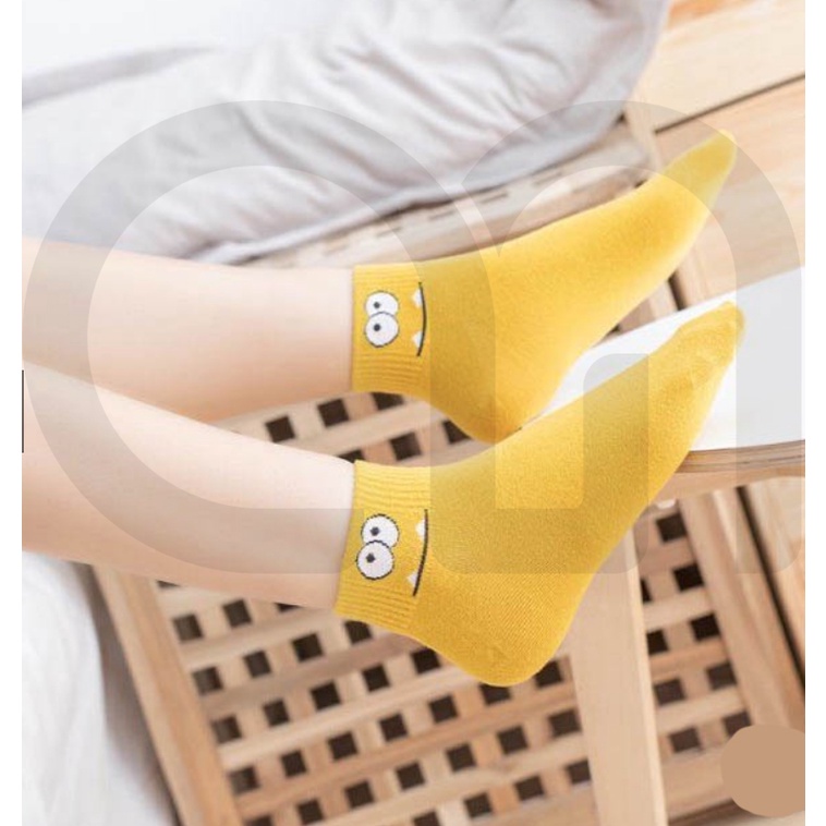 [Mã FAMARAL1 giảm 10K đơn 50K] Tất Vớ Cổ Ngắn Nam Nữ Họa Tiết Mắt Dễ Thương Vải Cotton