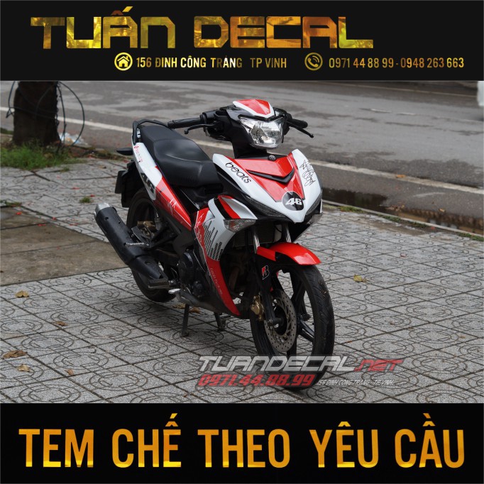 Tem Trùm Exciter 150 Beats trắng đỏ Đẹp