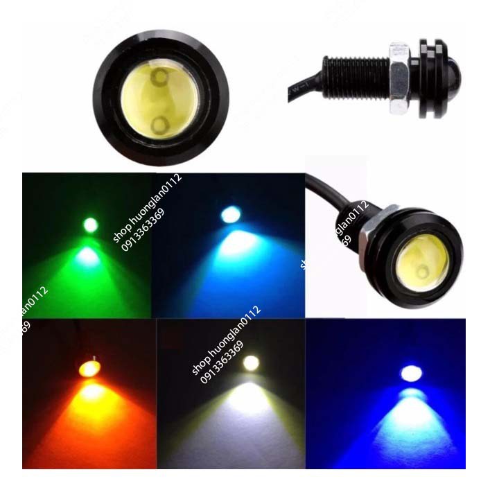 Đèn led cúc áo mắt mèo xe máy giá 1 đôi