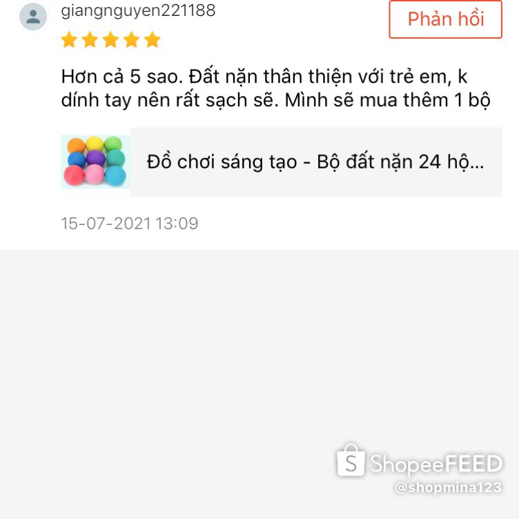 Đồ chơi phát triển trí tuệ an toàn cho trẻ,bộ 24 hộp đất nặn 24 màu mềm,dẻo,mịn,xốp,không dính tay cho bé,hàng đẹp