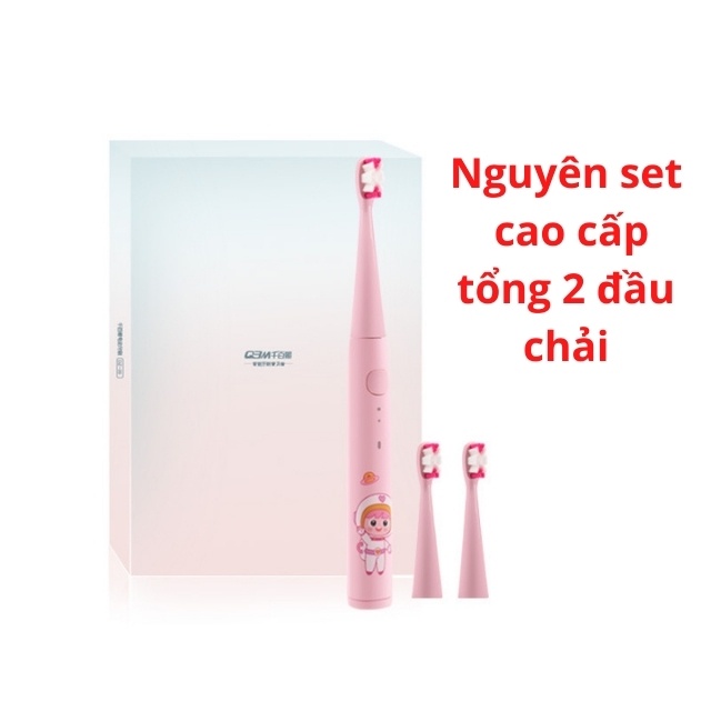 Bàn Chải Điện Đánh Răng Cho Bé Tự Động Siêu Mềm Sợi Dupont Cao Cấp Làm Sạch Răng Cho Bé