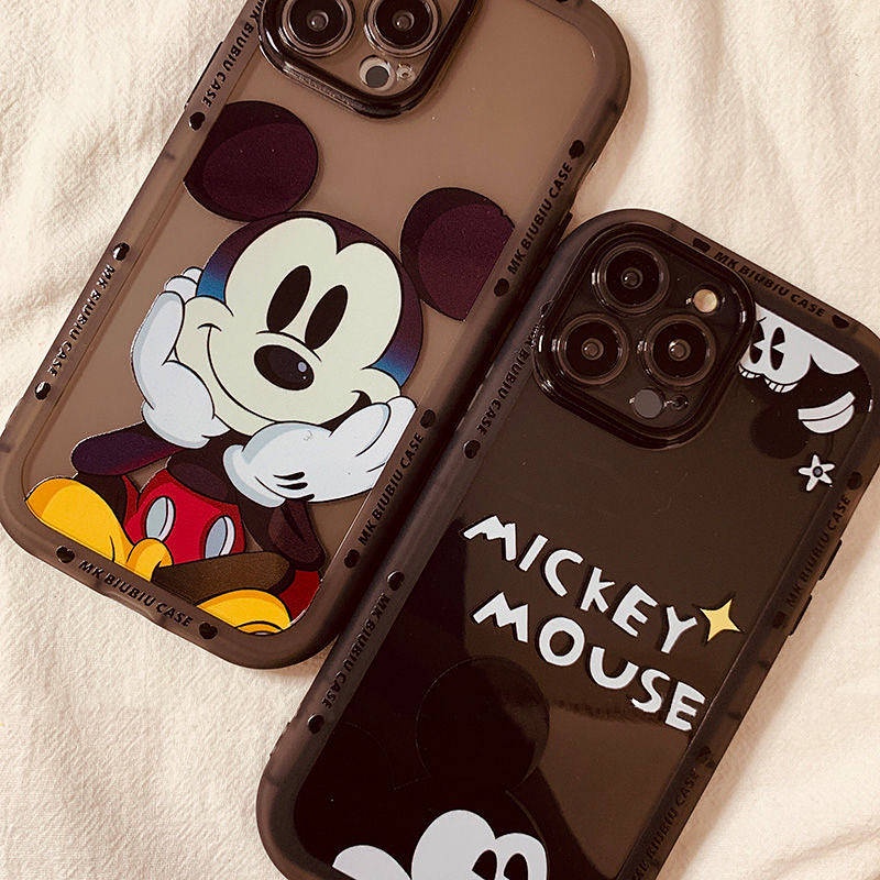 Cute Cartoon Mickey Apple 11 Phone Case Iphone13 Transparent 12Promax Lens All-Inclusive 7/8P Soft Case pzEE