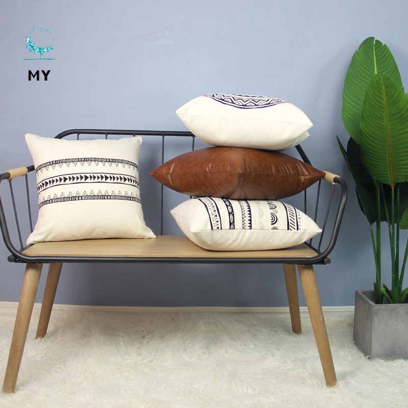 Vỏ gối sofa vải cotton in hoạ tiết Moroccan