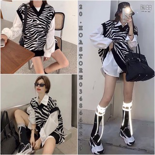 Áo Gile Nữ Ngựa Vằn Chất Thun Nỉ Da Cá Ullzang