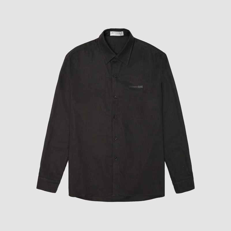 Áo sơmi cổ đức dài tay UNCLÉ Dark Gray Jacques