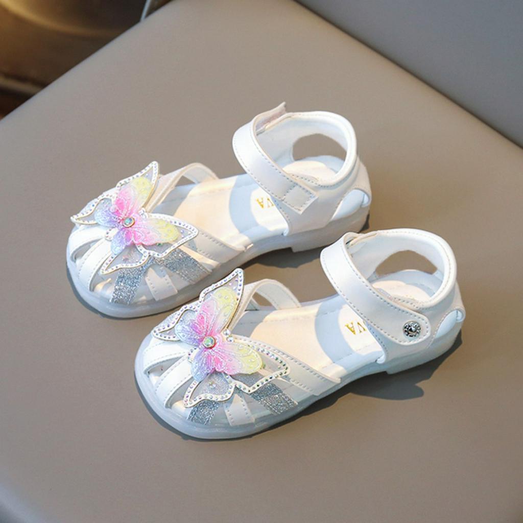 Dép Rọ Cho Bé Gái, Dép Sandal Công Chúa Cánh Bướm Sắc Màu Siêu Điệu Đà Cho Bé Gái 2 Tuổi đến 10 Tuổi sz 23-34