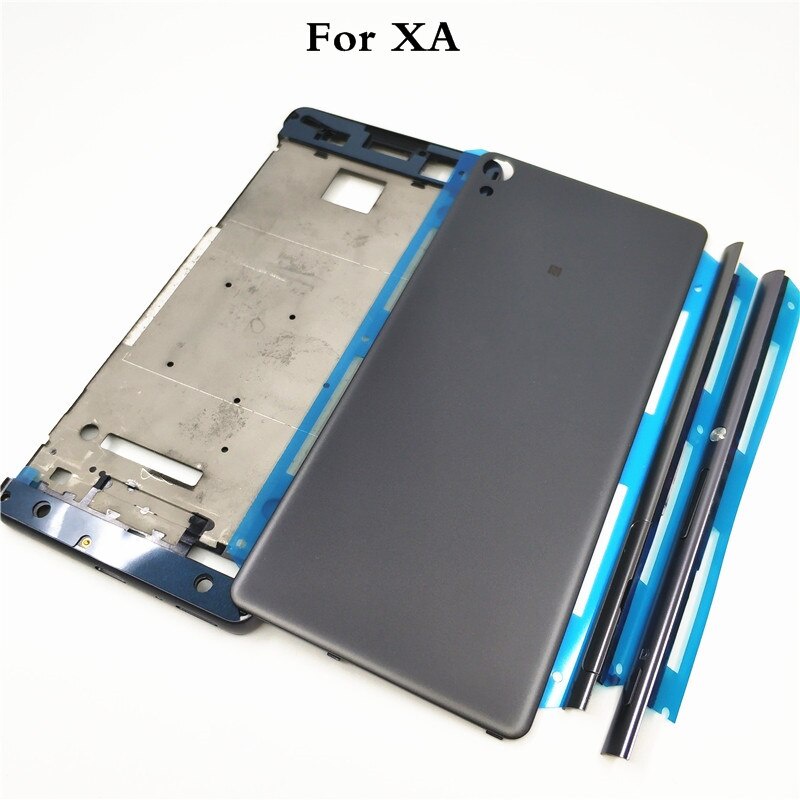 Khung bezel phía trước vỏ đầy đủ cho Sony Xperia XA F3111 F3112 F3115 + sọc đường ray bên hông có nút