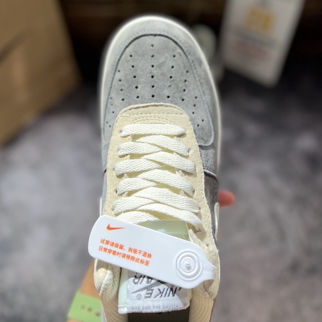 Giày Sneaker Air_Force1 Greay Pavy Tale,Af1 Xám Da Lộn Tặng Tất