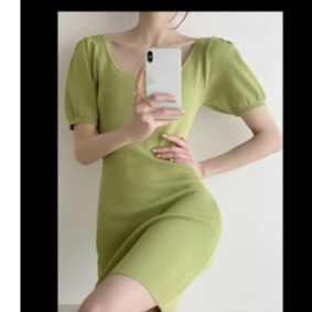 Váy Len Body Cổ Chữ U_Xưởng May Quang Anh