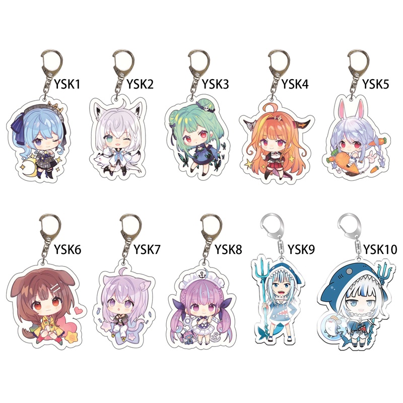 Móc Khóa Hình Hoa Hololive Vtuber Q Dễ Thương Phiên Bản Q Inugami Korone Shirakami Fubuki Usada Pekora Minato Aqua