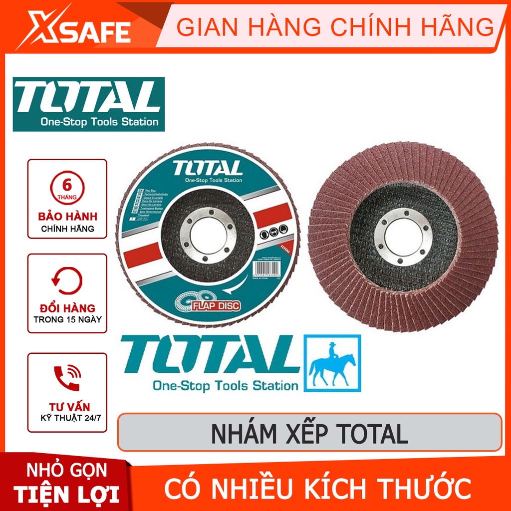 Đĩa nhám xếp TOTAL kích thước 100*16mm, độ nhám P40-P60-P80 phù hợp đánh bóng thép, gang và tấm thép - [XSAFE]