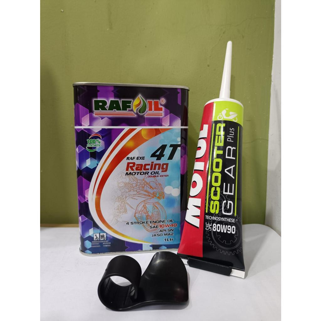 (KM Tặng Miếng Trợ Lực Tay Ga) Combo Dầu Nhớt Tay Ga Rafoil 10w40 1000ml (1L) + Nhớt Lap Motul 120ml