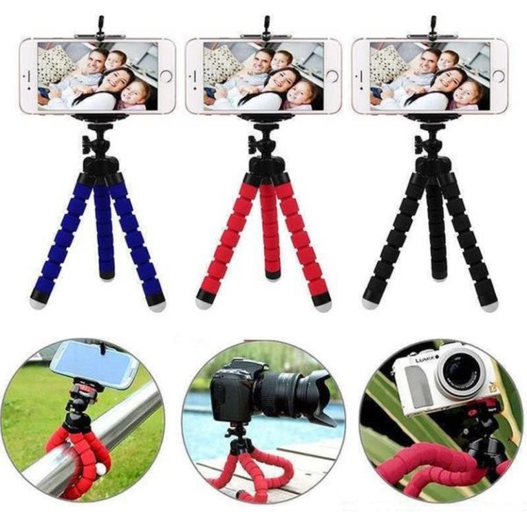 Tripod Bạch Tuộc 3 Chân Để Điện Thoại Để Bàn, Cầm Tay, Tặng Kèm Kẹp Điện Thoại Mesugau