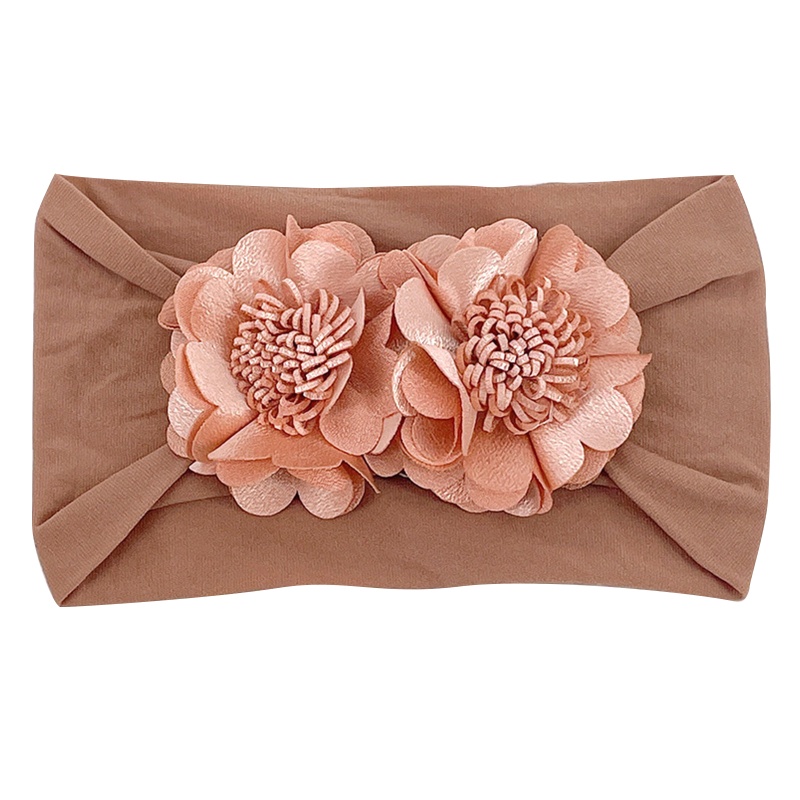 Băng Đô Cài Tóc Bằng Nilon Mềm Co Giãn Đính Hoa Dành Cho Bé Gái